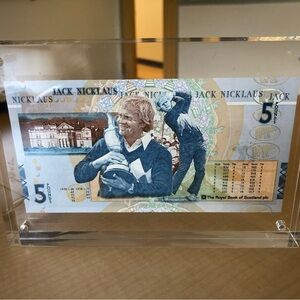 COPY - Jack Nicklaus collectible Five Pound note, issued in 2005.Uncirculated i…